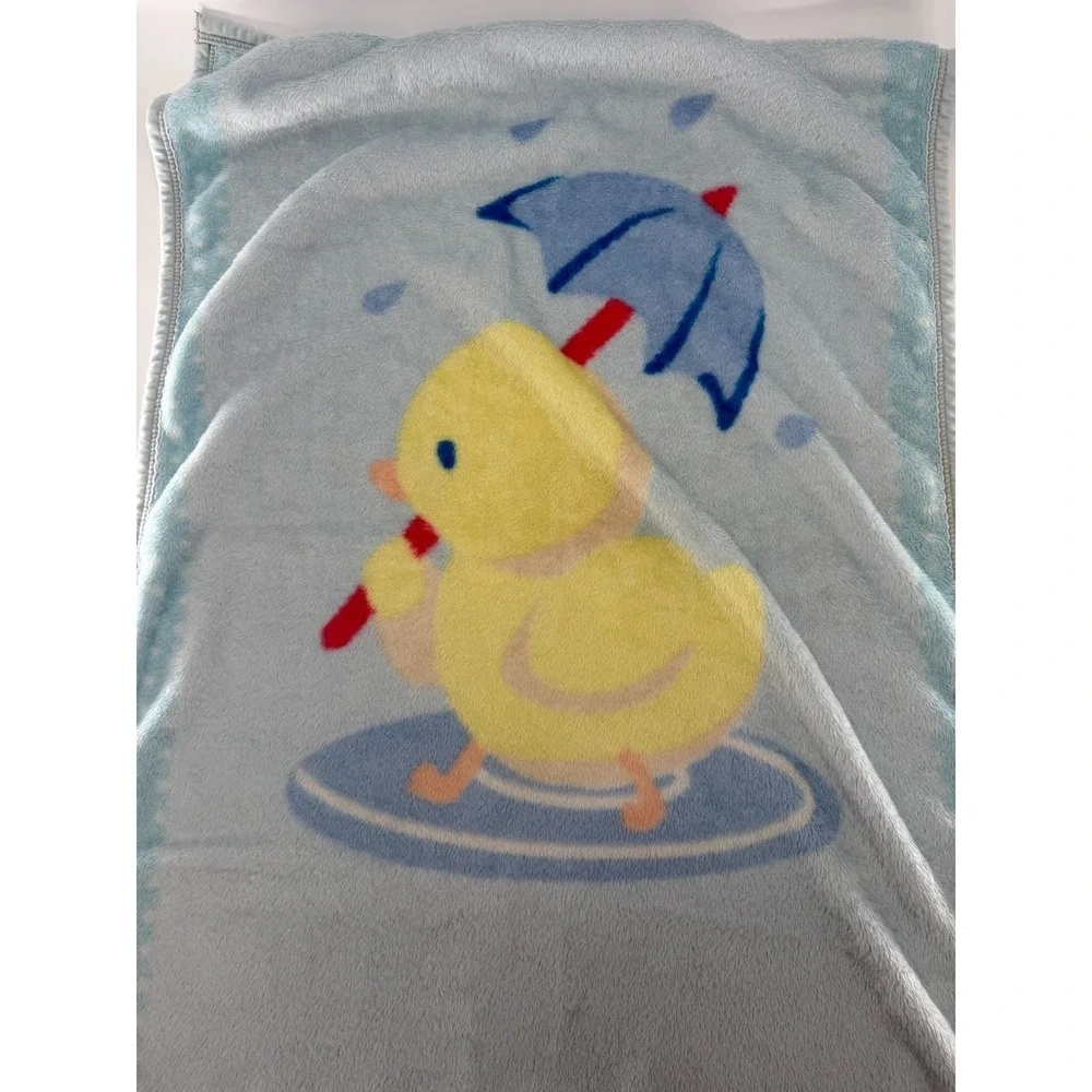 Small Wonders‎ Baby Blue Duck Umbrella Plush Baby Blanket Lovey Security Blanket